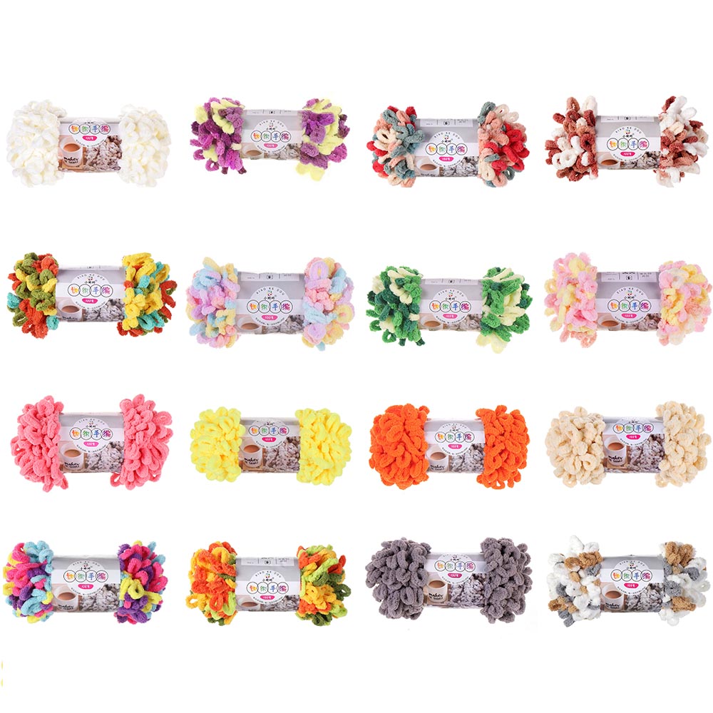 Woven Scarf Blanket - 100g/ロール フィンガーループヤーン 糸 ふわふわ ソフト シェニール