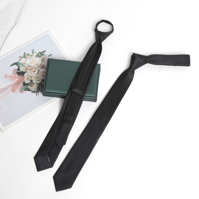Skinny Tie Men - 黒色ジッパーネクタイ手作り高品質ネクタイスキニー 6 センチメートル男性ネクタイ男性女性ジャカードクラバットビジネスパーティー Corbatas