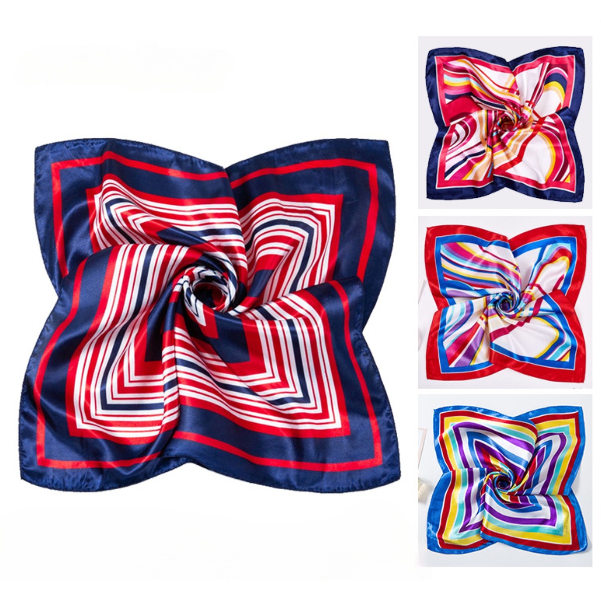 Face Scarf Mask - 女性用スクエアシルクスカーフ,小さな首と頭のスカーフ,プリントスカーフ,オフィスウーマン用の装飾アクセサリー,ファッション,50x50cm