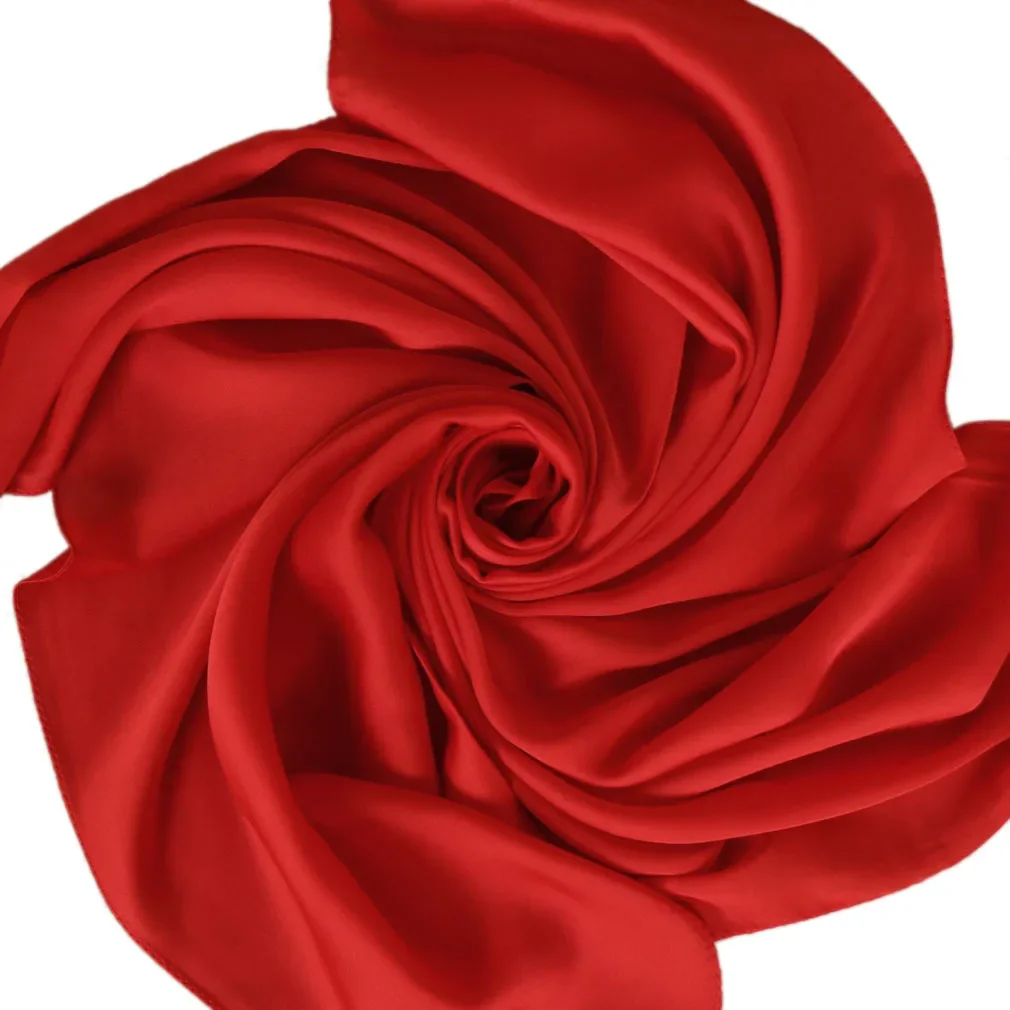 サテンスカーフ レディース 70cm 無地 スムースな表面  - Ascot Neck Scarf のレビューと価格