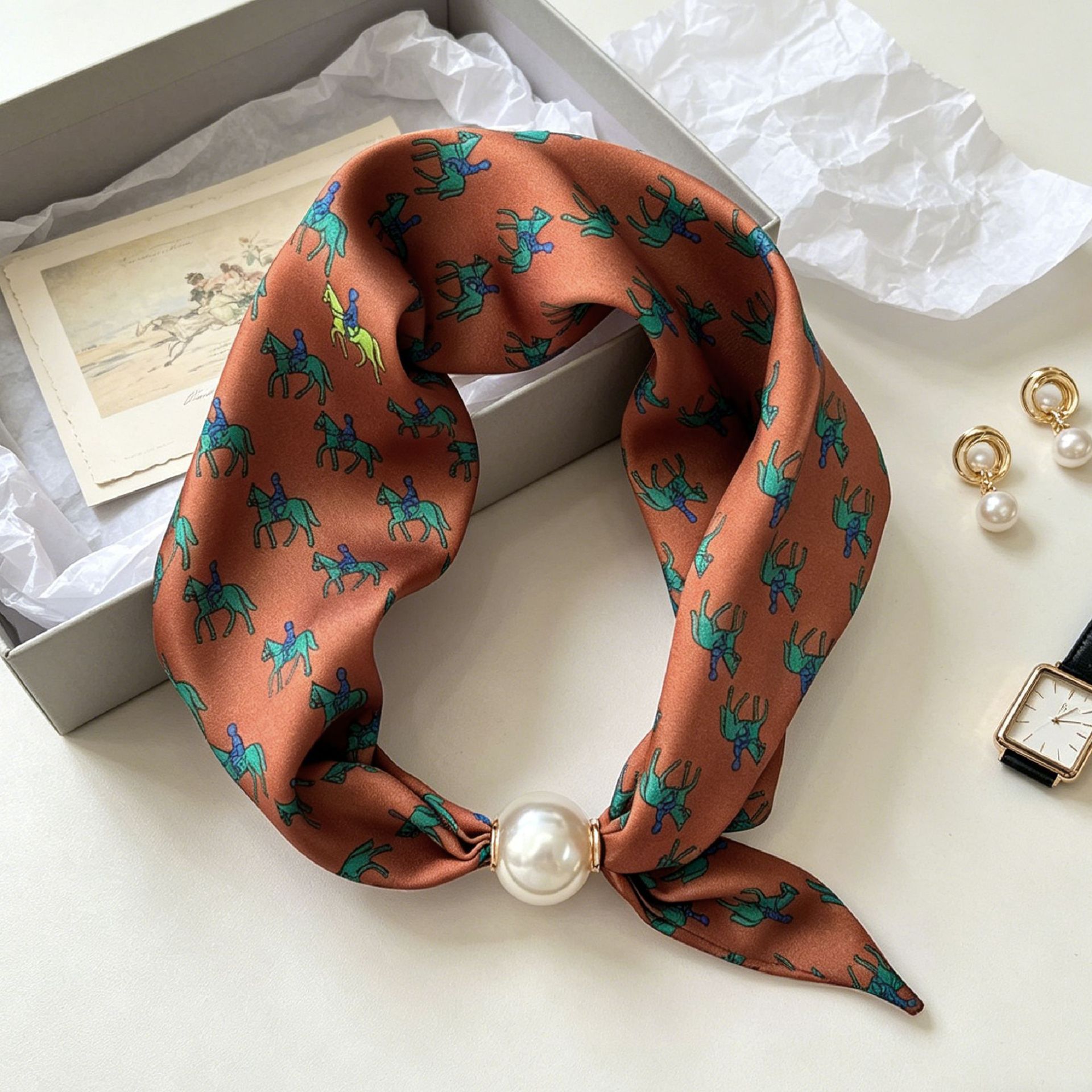 高級騎士パール磁気スカーフ女性夏多用途通気性ネッカチーフファ - Face Scarf Mask のレビューと価格