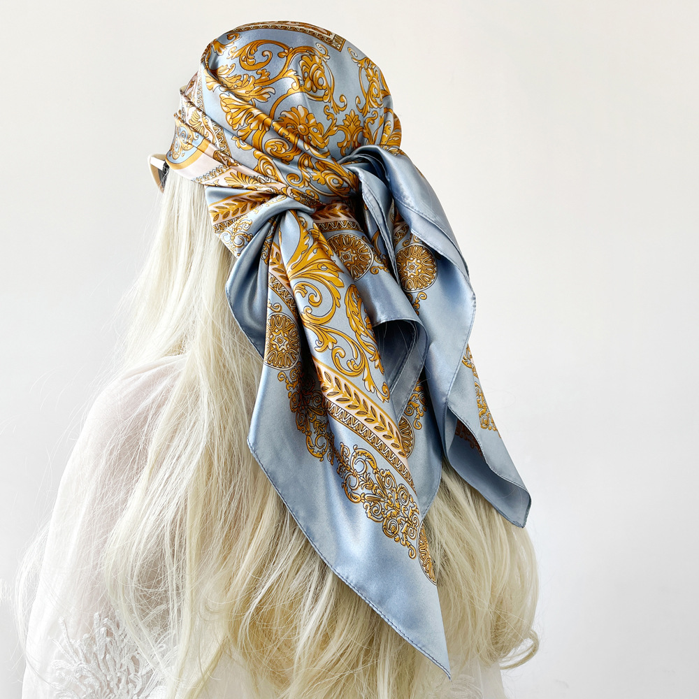 シルクショールサテンスクエアスカーフ女性のためのペイズリーネ - Head Wrap Turban のレビューと価格