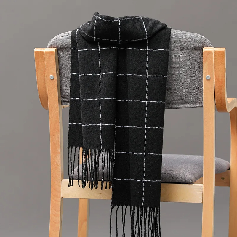 2023 新しい冬の男性スカーフ保温カシミヤスカーフカジュア - Muffler Men Wool のレビューと価格