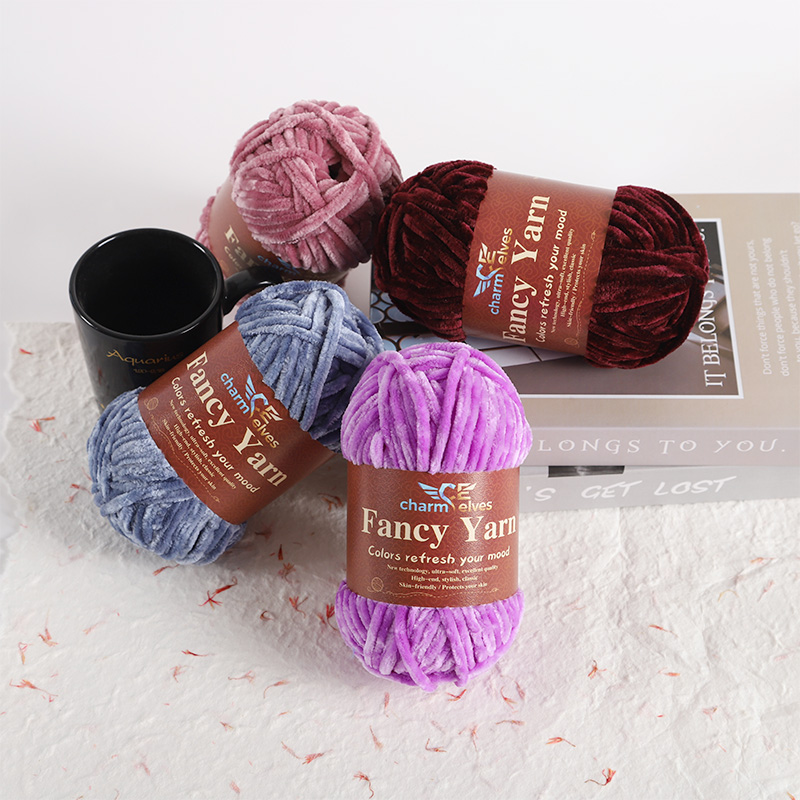 シェニール暖かいベルベット糸2本セット、1ロールあたり100 - Woven Scarf Blanket のレビューと価格