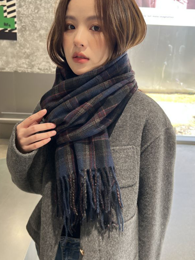 新しい模造カシミヤ女性スカーフ冬プレッピースタイルヴィンテー - Woven Scarf Blanket のレビューと価格