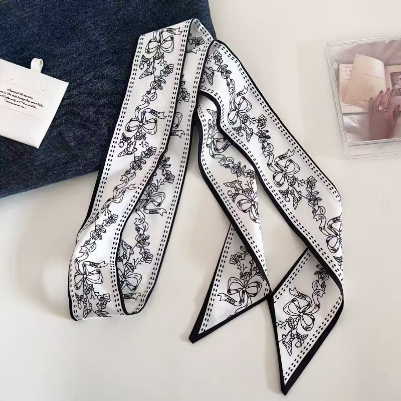 黒白両面ペイズリーロングスカーフシャツネックデコレーションヘ - Ascot Neck Scarf のレビューと価格