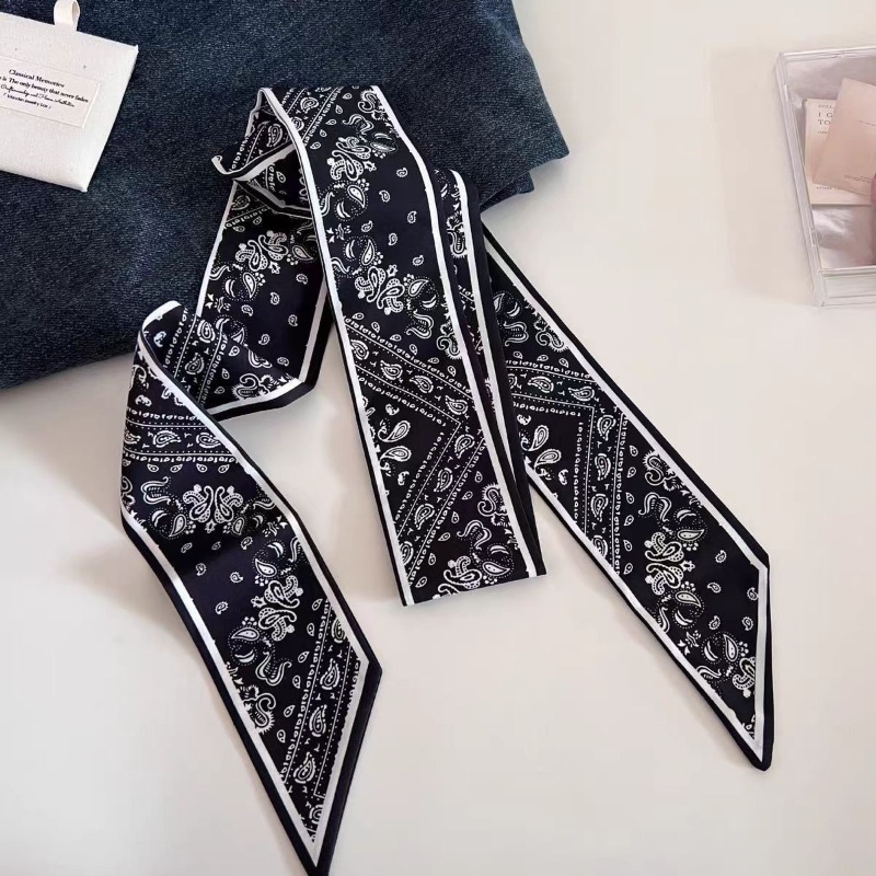 黒白両面ペイズリーロングスカーフシャツネックデコレーションヘ - Ascot Neck Scarf のレビューと価格