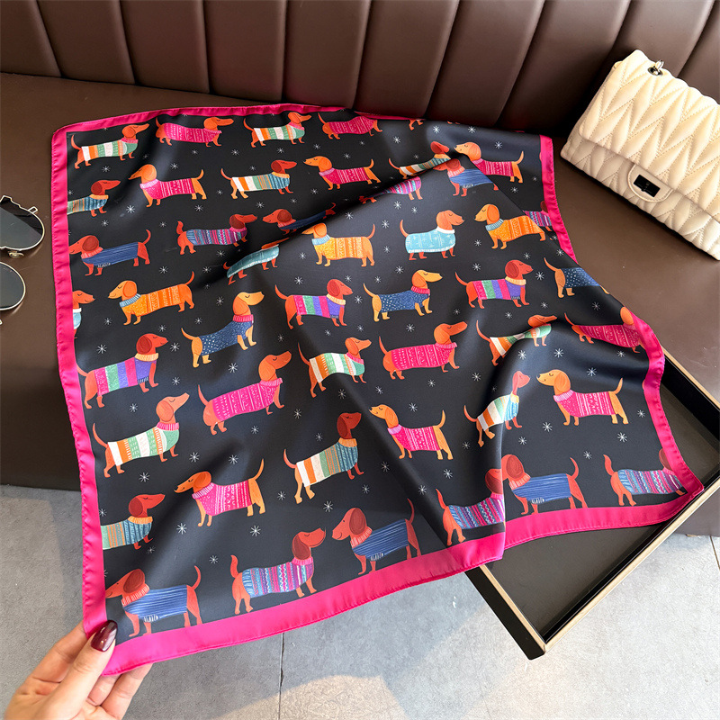 ファッションウインナー犬プリントバンダナスカーフ女性エレガン - Face Scarf Mask のレビューと価格