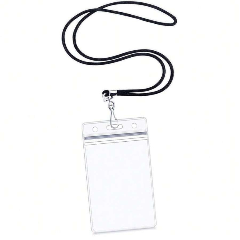 防水タイプの再封可能なジッパー付き縦型IDカードネームタグバ - Lanyard Badge Holder のレビューと価格