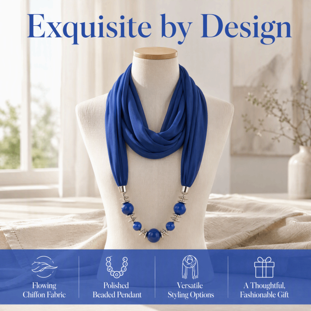 新しいシフォンスカーフネックレス、ビーズ付き無地インフィニテ - Infinity Scarf Knit のレビューと価格