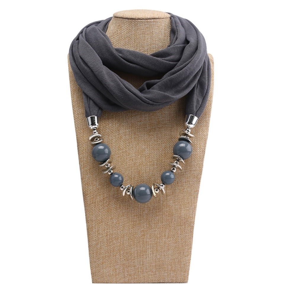 シフォンスカーフネックレス ビーズ付きエスニックスタイルペン - Infinity Scarf Knit のレビューと価格